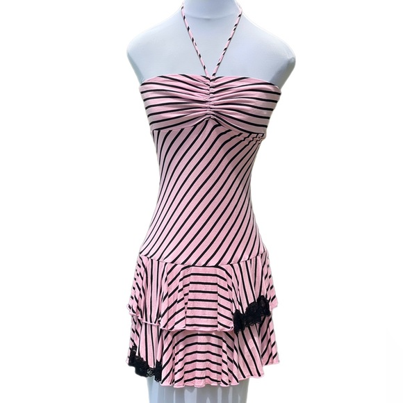 bebe Dresses & Skirts - bebe Dress Pink Black M Med Medium Made in USA